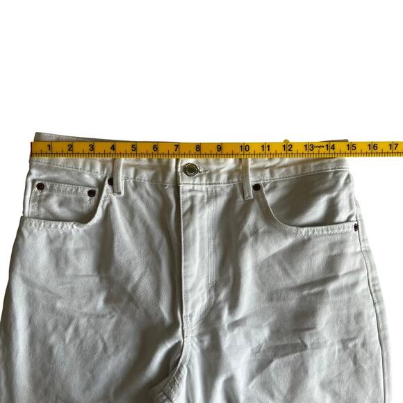 Zara Women’s The New Daddy Jeans Raw Hem Straight Leg White Size 6 - Picture 9 of 13